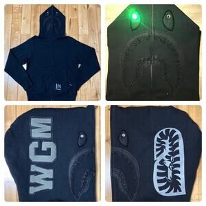 🔥zozo limited🔥 BAPE Black Swarovski Shark full zip hoodie
